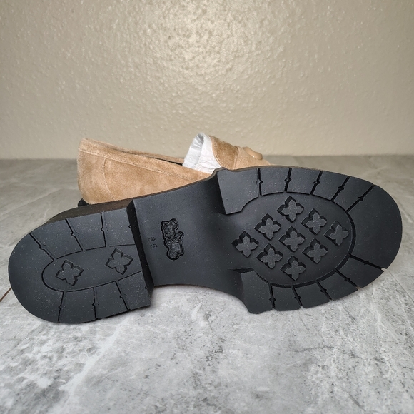 Coach Leah Suede Loafers Peanut Platform Lug Sole Size 6.5 B - Picture 10 of 12